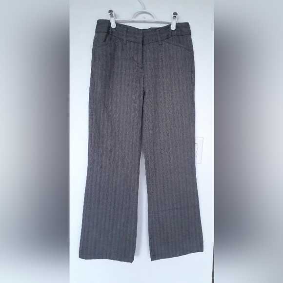 Dalia Collection Pants - Grey wide-leg professional slacks, 4